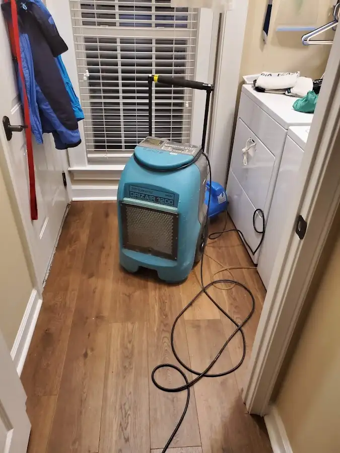 Commercial dehumidifier deployed for Flood Damage Cleanup in East Milton